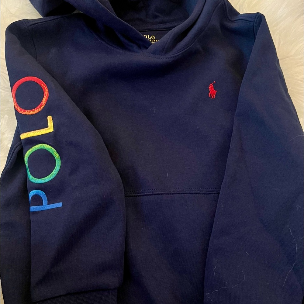 Polo Ralph Lauren Navy Sweatshirt with Red Logo